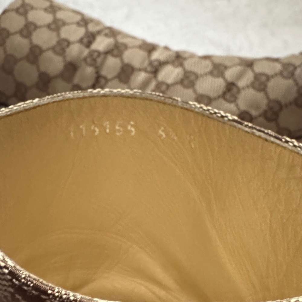 Vintage Gucci Monogram Tan Heeled Boots Size 6.5 - Picture 7 of 13